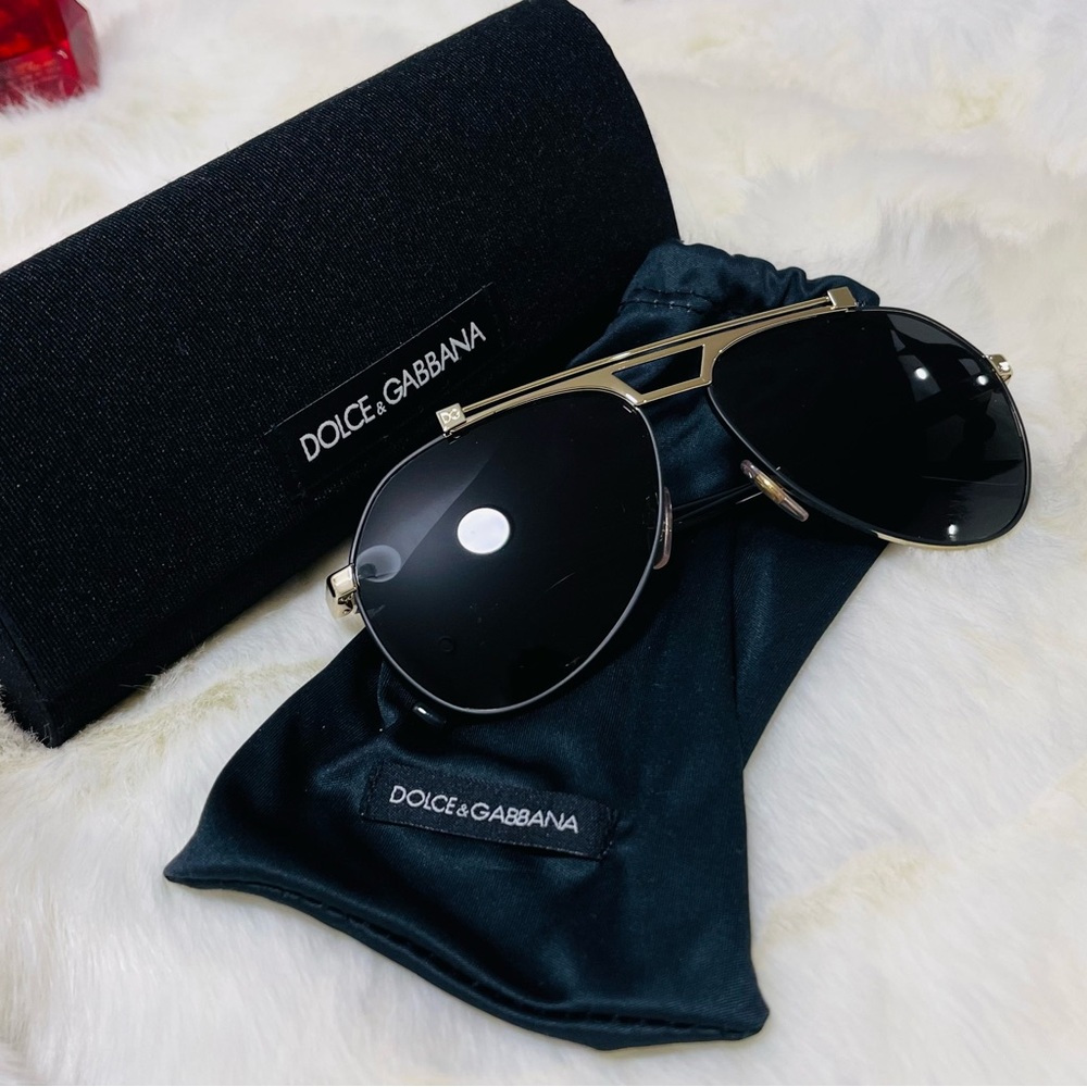 Dolce & Gabbana Gold and Black Sunglasses